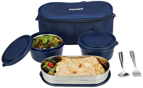 solimo stainless steel lunch box set|Amazon Brand .